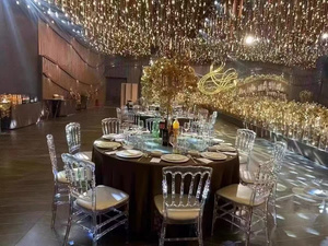 Venta al por mayor apilable boda evento banquete silla Titany negro Chivari Discovery Chivalry silla - Product Image 5