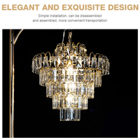 Centre de Table LED Européen de Luxe en Cristal Doré, Support à Fleurs pour Mariage, Éclairage de Fête à Domicile, Décoration de Salle de Banquet