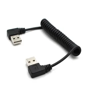 90 درجة نوع ذكر إلى ذكر تمديد سلك لفائف الربيع usb كابل