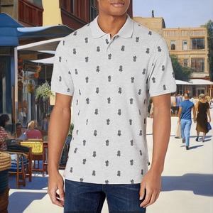 T-shirt Homme Luxe Style Affaires Été Mode Décontracté à Manches Courtes avec Revers Brodé Anti-Plis Imprimé Tricoté - Product Image 3