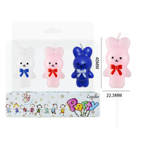 Bougies d'anniversaire en cire de paraffine colorées en forme de lapin mignon pour fêtes d'enfants, décoration de la maison, mariages et Noël – Vente en gros