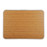 Table de camping pliable portable avec plateau en MDF imitation bois et structure en aluminium, légère, pour pique-nique, barbecue et usage domestique
