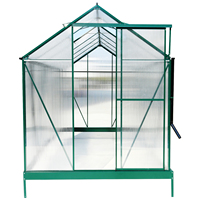 Serre de jardin extérieure en aluminium robuste, en polycarbonate vert traité thermiquement, facile à assembler