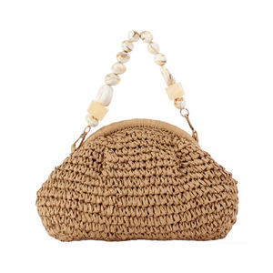 กระเป๋าคลัทช์สานจากเชือกกระดาษ กระเป๋าถือฤดูร้อนสไตล์โบฮีเมียนสำหรับผู้หญิง ใช้ได้ทุกวัน - Product Image 1