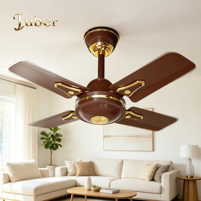 12V DC Ceiling Fan 24Inch with 4 Blades Metal Construction Mechanical Control RV & Outdoor Use