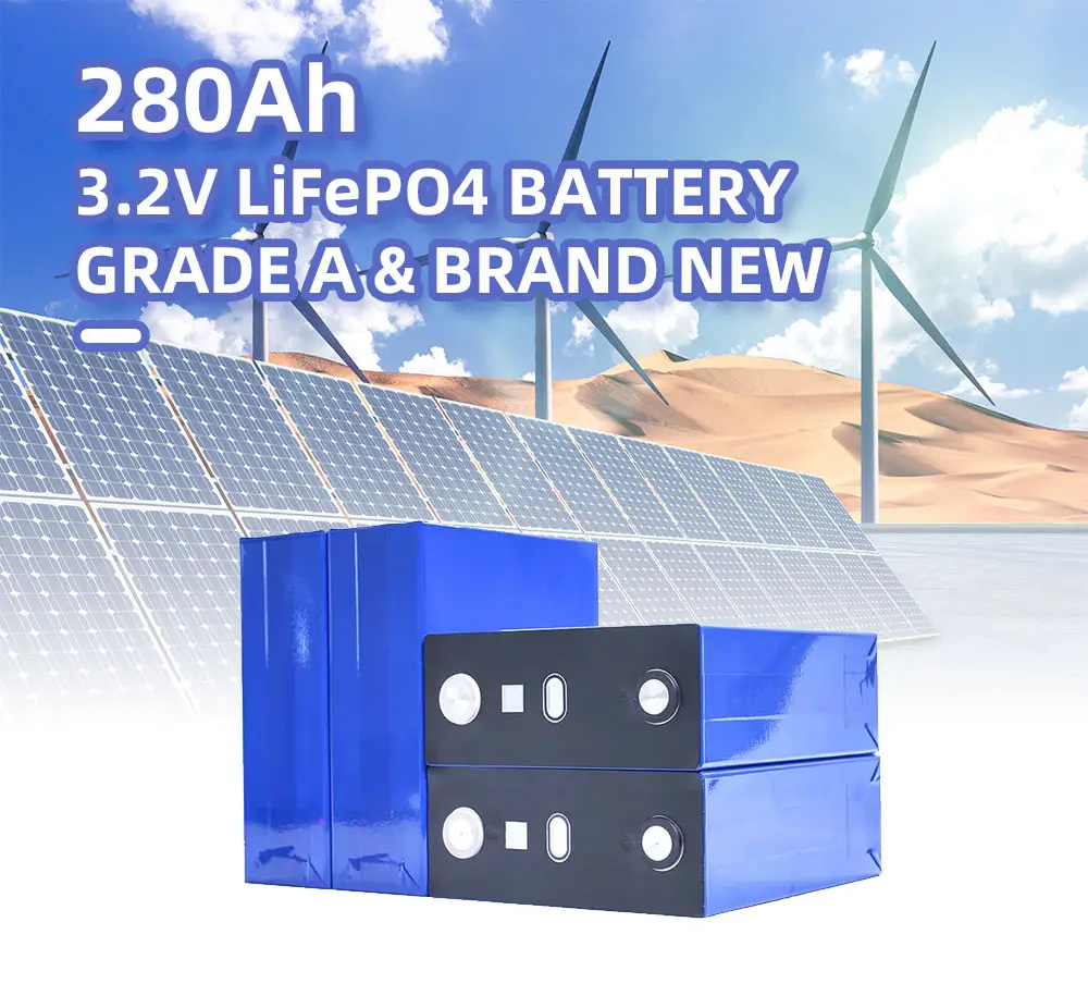 Classe A 3.2V Hithium280Ah LiFePO4 Batterie Lithium Fer Phosphate Cellules 12V 24V 48V 280Ah Batterie Pour Solaire EV RV Pack