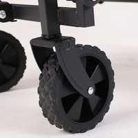 Chariot de camping pliable avec roues en PVC de 5 pouces, chariot de courses extérieur pour la maison, grande capacité, housse en tissu amovible et lavable