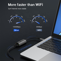 Konverter Hub Jaringan Gigabit USB 3.0 Tipe C ke RJ45 Kabel Adaptor Ethernet LAN USB ke RJ45 1000Mbps