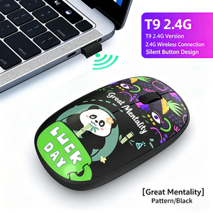 Ratón Inalámbrico para Portátil, Mini, Bonito, Estilo <span class=keywords><strong>de</strong></span> Dibujos Animados, Silencioso, Portátil, Recargable, Ergonómico, 2.4G, para Oficina y Viajes - Product Image 1
