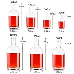 Botella de Licor de Vidrio Transparente Nórdica de 100 ml-1000 ml para Ginebra, Whisky, Vodka, Licores, con Logotipo Personalizado para Bar, Corcho, <span class=keywords><strong>Tequila</strong></span>, Opciones de 200 ml y 30 ml - Product Image 4