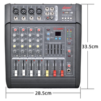 Mezclador de Audio USB Profesional Mini Metálico Lane PMX-402D de 4 Canales con Efectos de Retraso y Mezcla Integrados, Bluetooth para DJ de Escenario