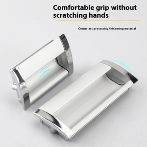 Akj01 cửa tủ xử lý bền hợp kim nhôm hiện đại Thiết kế vuông tối Dây đeo gắn tấm Nhúng phần cứng ngăn kéo khóa - Product Image 2