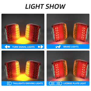 DC 12v 24 Volts Universel 20 Leds carré Ambre Rouge <span class=keywords><strong>Sans</strong></span> <span class=keywords><strong>Fil</strong></span> <span class=keywords><strong>Remorque</strong></span> Camion Lumières Rechargeable Led Magnétique Camion Led Feux Arrière - Product Image 5