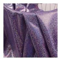 Kain Foil Perak Holografik Metalik Berkilau Glittery 100% Poliester Polos untuk Tas Pakaian Wanita Pernikahan