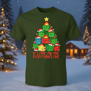 C'est pas grave, je suis bien, tout va bien, T-shirt de Noël unisexe pour adulte, manches courtes, col rond, impression numérique - Product Image 2