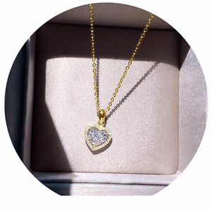 Fine Jewelry 14k gold filled valentines day gift Heart Cut VVS GRA moissanite pendant necklaces best gift for <b>girlfriend</b> - Product Image 4