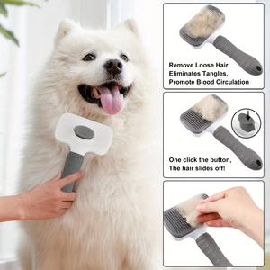 Zenidoo L-561 Peigne en plastique pour enlever les poils de chien et de chat - Peigne à aiguilles multifonctionnel autonettoyant pour le toilettage et le massage des animaux de compagnie - Product Image 4
