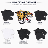 Écusson brodé personnalisé Tête de Tigre Rugissant, Badge Animal Haute Densité, Applique Forme Personnalisée pour Vêtements et Sacs, Vente en Gros Usine