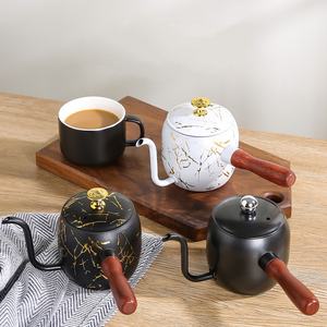 Kingze Outils de café <span class=keywords><strong>Barista</strong></span> de luxe Théière en acier inoxydable Bouilloire à col de cygne Ustensiles de cafetière pour café - Product Image 1