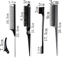 Ensemble de brosses pour cheveux et sourcils, brosse à picots pour coiffage, brosse à queue de rat, peigne à queue pointue, brosse en plastique, huile pour cheveux