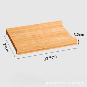 Planche à découper en bambou avec plateau de rangement rectangulaire pour la préparation des légumes en cuisine - Product Image 4