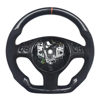 Volant de direction en fibre de carbone orange à rayures populaires pour BMW Série 3 E46