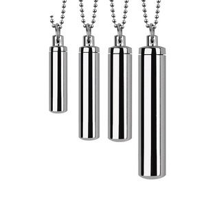 Kalung Liontin Wadah Abu Kremasi Hewan Peliharaan Anjing Kucing dari Baja Anti Karat Baru 2026, Botol Penyimpanan Abu Kenangan - Product Image 1