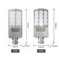 Lampadaire Solaire Extérieur Étanche en Aluminium pour Travaux Publics, 100W/200W, Autonomie 12-13h, Fabrication OEM/ODM