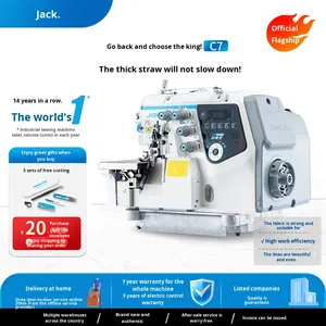 Máquina <span class=keywords><strong>de</strong></span> <span class=keywords><strong>Coser</strong></span> Overlock Totalmente Automática Jack C7, Nuevo Modelo, Cuatro Hilos, Cinco Hilos, <span class=keywords><strong>Industrial</strong></span>, Doméstica, Computarizada, con Motor - Product Image 2