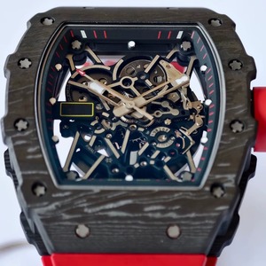 Reloj Umi de alta calidad con esfera esqueletizada, correa de caucho roja y movimiento para Richared - Product Image 3