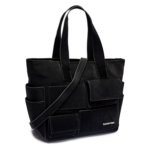 <span class=keywords><strong>Sac</strong></span> à bandoulière pour <span class=keywords><strong>femme</strong></span> en cuir végétalien de haute qualité, personnalisé, avec sangle simple ou bandoulière, multi-poches, style shopper - Product Image 2