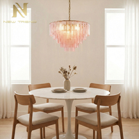 Lampes suspendues en verre de Murano faites à la main personnalisables, foyer, escalier, lustre LED luxueux à plusieurs niveaux