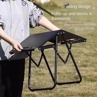 Table pliante d'extérieur en acier au carbone, légère, portable, tactique, multifonctionnelle, pour le camping, table à thé, mobilier