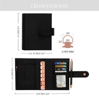 Portefeuille classeur A7 multicolore Hongbo en cuir souple avec feuille volante et accessoires de budgeting, disponible avec anneaux or rose