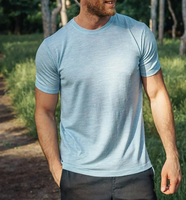 Lichtgewicht zacht kleding onderhemd heren gym sport workout 100% biologisch merino T-shirts voor buiten