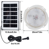 Lampes solaires de plafond 60W 60LED avec télécommande et minuterie, cordon de 5m, étanches, luminaires suspendus d'intérieur pour hangar, grange, pavillon, pelouse