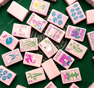 Juego de Fichas de Mahjong de Acrílico Rosa Jade, Lujoso y Elegante, 160 Piezas, Portátil, Estilo Americano, Tema Torre Eiffel, Bicicleta y <span class=keywords><strong>Metro</strong></span> - Product Image 1