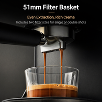 Máquina de Espresso Comercial Portátil de Aluminio de 20 Bares y Dos Grupos para Uso en Exteriores y Autocaravanas, Compatible con la UE, Semiautomática