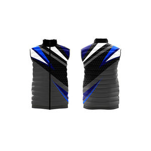 Revirement rapide hiver coupe-vent Sublimation imprimé gilet en gros personnalisé fermeture éclair Patchwork conception extérieur gilet - Product Image 3