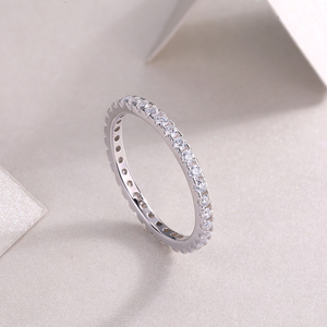 Bague Éternité en Moissanite VVS, Argent 925 Plaqué Platine, pour Femme, Anniversaire <span class=keywords><strong>de</strong></span> Mariage, Vente en Gros Directe d'Usine Américaine, Sans Tarifs - Product Image 2