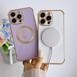 หรูหราชุบดอกไม้ออกแบบเคสโทรศัพท์สําหรับ<span class=keywords><strong>iPhone</strong></span> 15 Pro Max 14 13 <span class=keywords><strong>12</strong></span> 11 XRแม่เหล็กชาร์จแฟชั่นฝาครอบโทรศัพท์ - Product Image 3