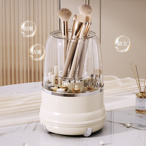 Boîte <span class=keywords><strong>de</strong></span> rangement pour pinceaux <span class=keywords><strong>de</strong></span> maquillage en plastique léger et luxueux, couvercle rotatif, support <span class=keywords><strong>de</strong></span> <span class=keywords><strong>crayon</strong></span> à sourcils <span class=keywords><strong>de</strong></span> bureau, rangement anti-poussière pour cosmétiques - Product Image 3