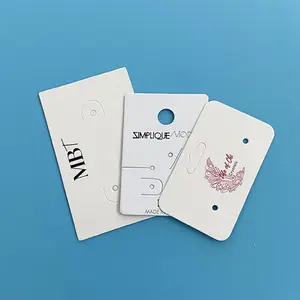 Özel Logo takı kartları için kolye küpe ambalaj kağıt küpe tutucu yumruk ambalaj ekran kağıt kartları