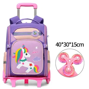Wholesale Trolley Children School Backpack With Wheels Trolley Bag For Kids School Trolley School Bags For Kids
