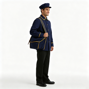Costume <span class=keywords><strong>de</strong></span> Facteur Vintage pour Hommes, Ensemble Uniforme <span class=keywords><strong>de</strong></span> Facteur Rétro, Déguisement pour Halloween, Carnaval, Fête, Cosplay - Product Image 4
