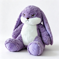 Peluche Lapin Violet En Colère à Grandes Oreilles, Douce et Moelleuse, Idéale pour Cadeau ou Décoration - Nouvelle Collection Z
