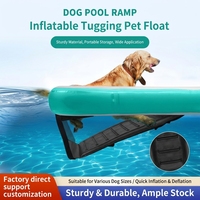 Offre Spéciale : Lit Flottant Épais en PVC Anti-Fuite, Facile à Gonfler, avec Rampe et Échelle pour Chiens, Idéal pour Piscine