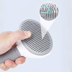 Brosse lissante autonettoyante en acier inoxydable pour chiens et chats avec <span class=keywords><strong>peigne</strong></span> de démêlage en une seule étape pour le toilettage et le massage des animaux de compagnie - Product Image 4