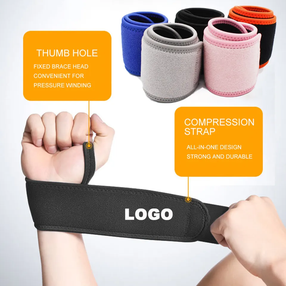 Aangepaste Pols Wrap Gewicht Tillen Gym Crosstraining Fitness Gewatteerde Duim Brace Riem Power Handsteun Bar Polsband