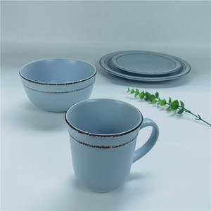 Service de <span class=keywords><strong>vaisselle</strong></span> de luxe en céramique, ensemble de 16 pièces de couleur <span class=keywords><strong>ancienne</strong></span> mode avec gaufrage - Product Image 4